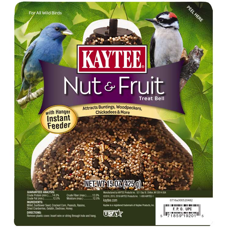 Kaytee Fruit & Nut Treat Bell 15-oz, Bird Treat
