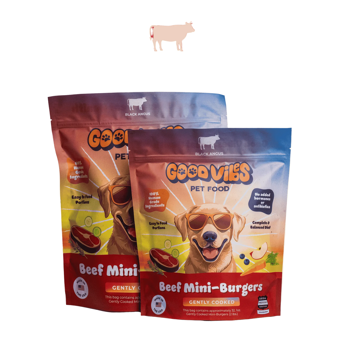 Good Vibes Gently Cooked Beef Mini-Burgers, Frozen Dog Food
