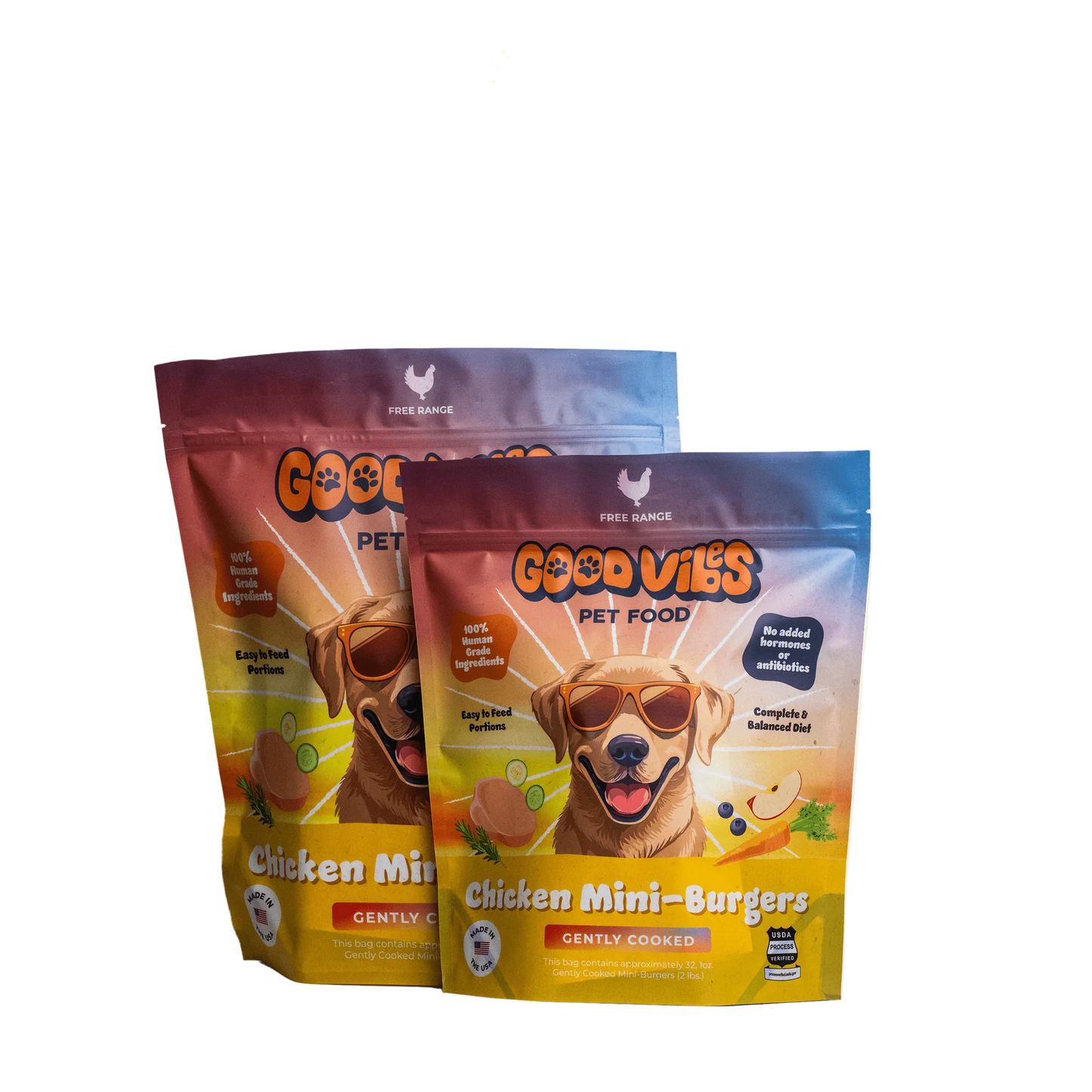 Good Vibes Gently Cooked Chicken Mini-Burgers, Frozen Dog Food