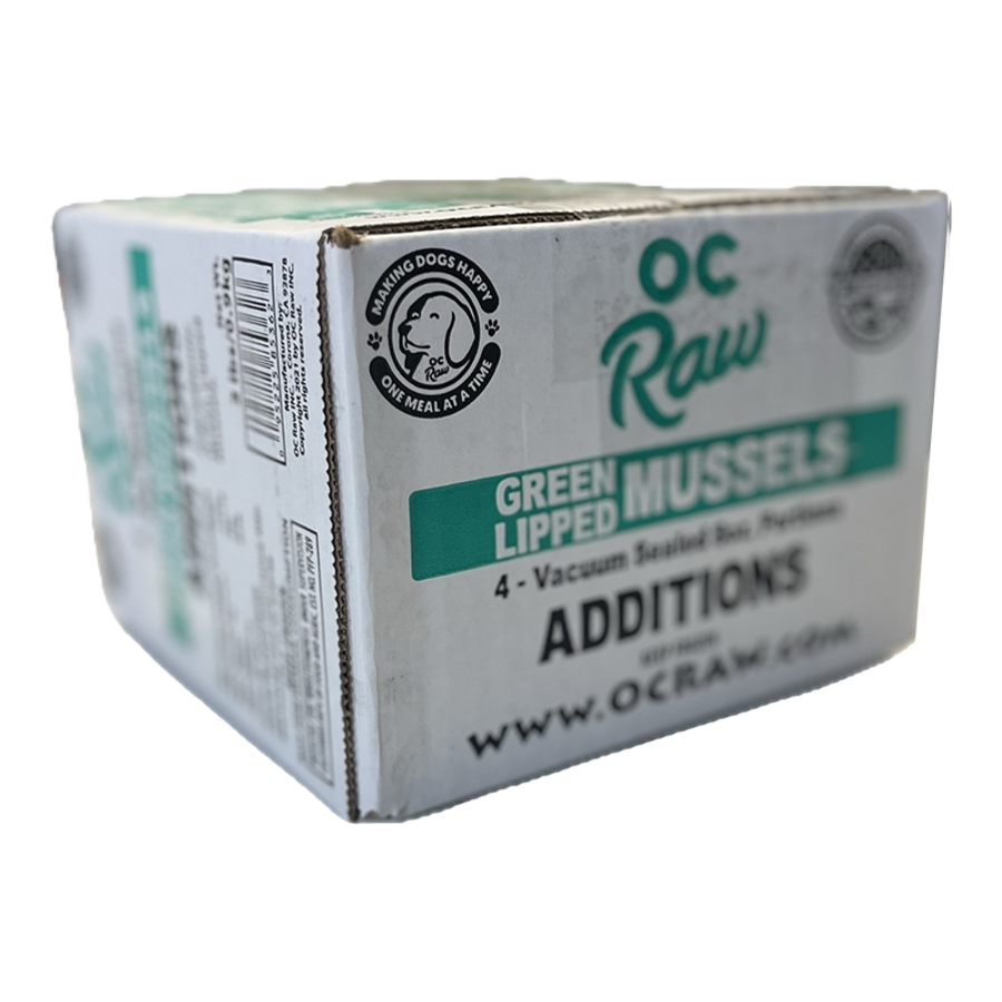 OC Raw Dog Green Lipped Mussels Additions, Frozen Raw Dog Supplement, 2-lb Box