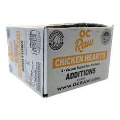 OC Raw Dog Chicken Hearts Additions, Frozen Raw Dog Supplement, 2-lb Box