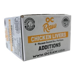 OC Raw Dog Chicken Livers Additions, Frozen Raw Dog Supplement, 2-lb Box