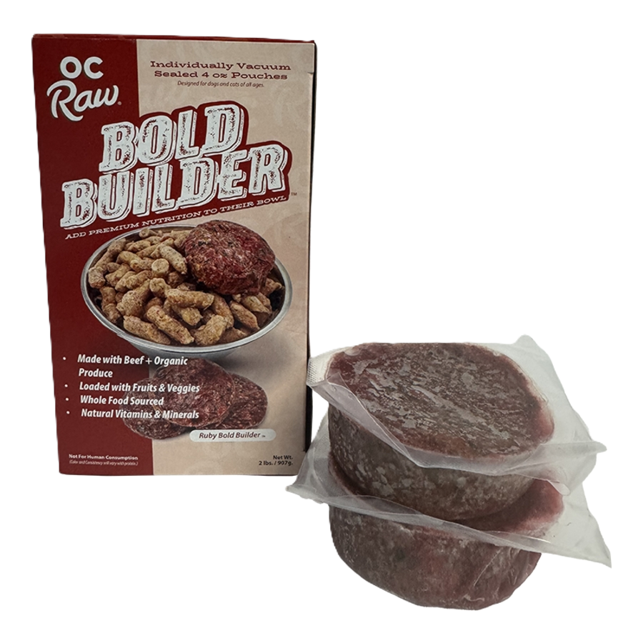 OC Raw Dog Bold Builders Ruby Beef, Frozen Raw Pet Supplement, 2-lb Pouch