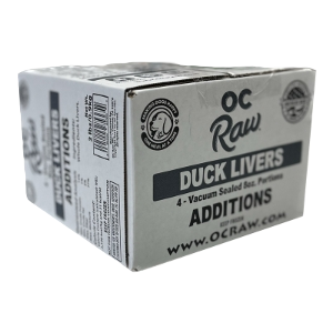 OC Raw Dog Duck Livers Additions, Frozen Raw Dog Supplement, 2-lb Box