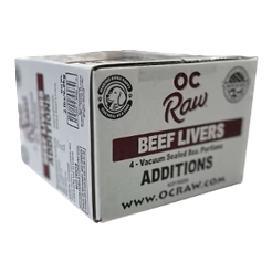 OC Raw Dog Beef Livers Additions, Frozen Raw Dog Supplement, 2-lb Box