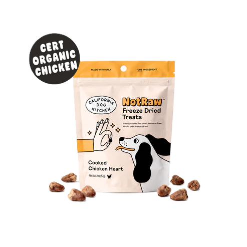 California Dog Kitchen Not Raw Organic Chicken Heart, Freeze Dried Treats, 2-oz Bag