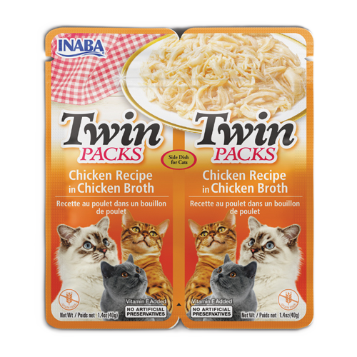 Inaba Twin Packs Chicken Recipe in Chicken Broth, Wet Cat Food, 2.08-oz Case of 6