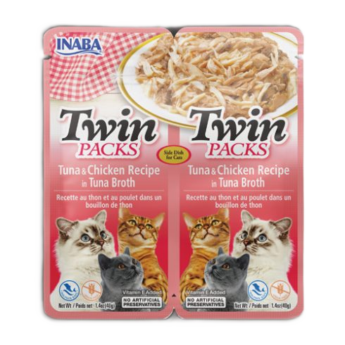 Inaba Twin Packs Tuna & Chicken Recipe in Tuna Broth, Wet Cat Food, 2.08-oz Case of 6