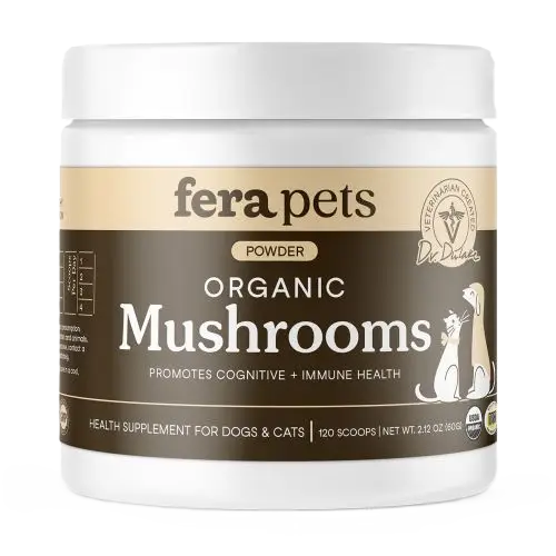Fera Pets Usda Organic Mushrooms - Immune Support For Dogs and Cats, Pet Supplement, 2.12-oz