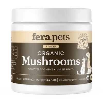 Fera Pets Usda Organic Mushrooms - Immune Support For Dogs and Cats, Pet Supplement, 2.12-oz