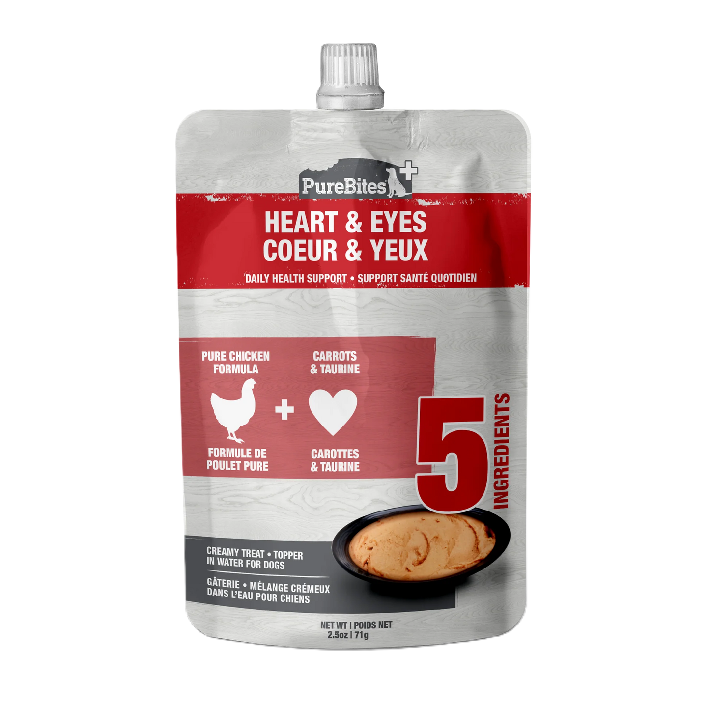 PureBites Heart & Eyes Squeezable, Dog Treat, 2.5-oz Pouch