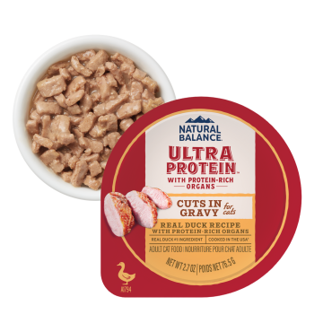 Natural Balance Ultra Protein Real Duck Recipe With Protein-Rich Organs Cuts in Gravy, Wet Cat Food, 2.7-oz Case Of 10