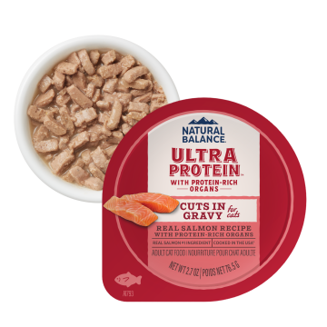 Natural Balance Ultra Protein Real Salmon Recipe With Protein-Rich Organs Cuts in Gravy, Wet Cat Food, 2.7-oz Case Of 10