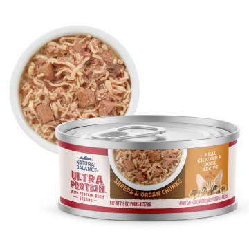 Natural Balance Ultra Protein Chicken & Duck Recipe in Broth, Wet Cat Food, 2.8-oz Case of 12