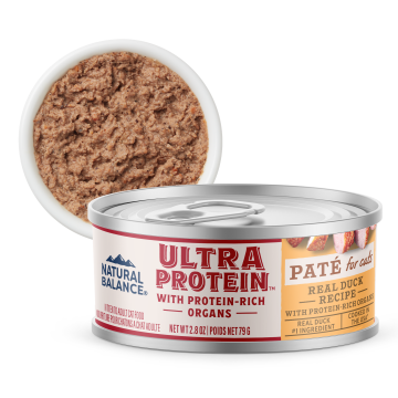 Natural Balance Ultra Protein Real Duck with Protein-Rich Organs Pate Recipe, Wet Cat Food, 2.8-oz Case of 24