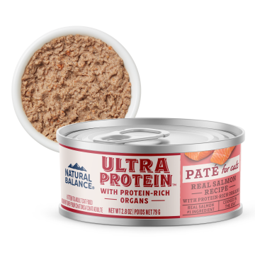 Natural Balance Ultra Protein Real Salmon with Protein-Rich Organs Pate Recipe, Wet Cat Food, 2.8-oz Case of 24
