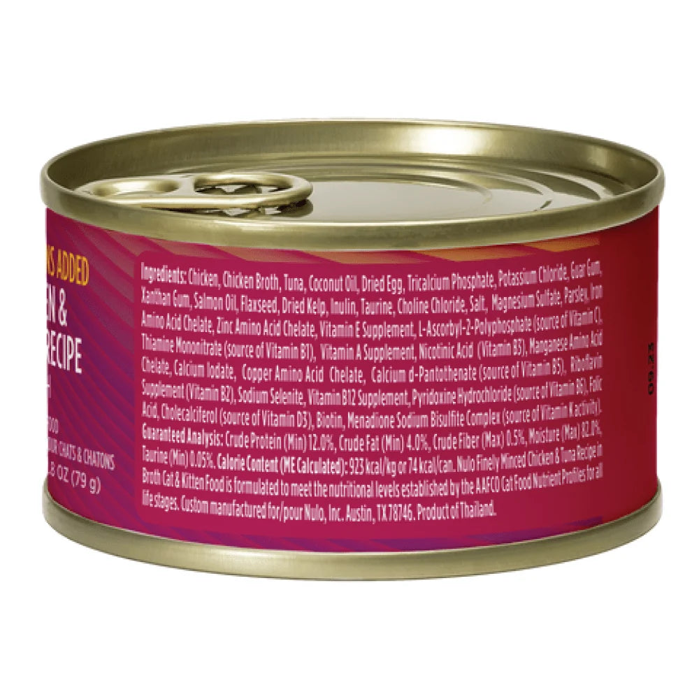 Nulo Finely Minced Chicken & Tuna Recipe, Wet Cat Food, 2.8-oz Case Of 12