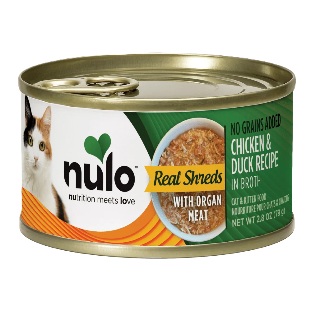 Nulo Real Shreds with Organ Meat Chicken & Duck Recipe, Wet Cat Food, 2.8-oz Case Of 12