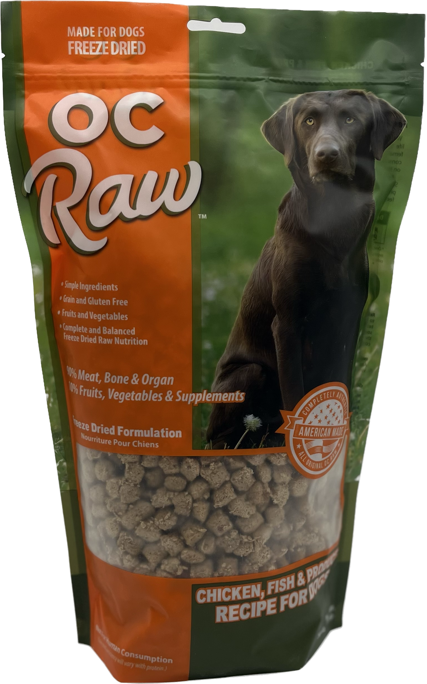 OC Raw Chicken, Fish & Produce Freeze Dried Sliders, Freeze-Dried Raw Dog Food, 20-oz Bag