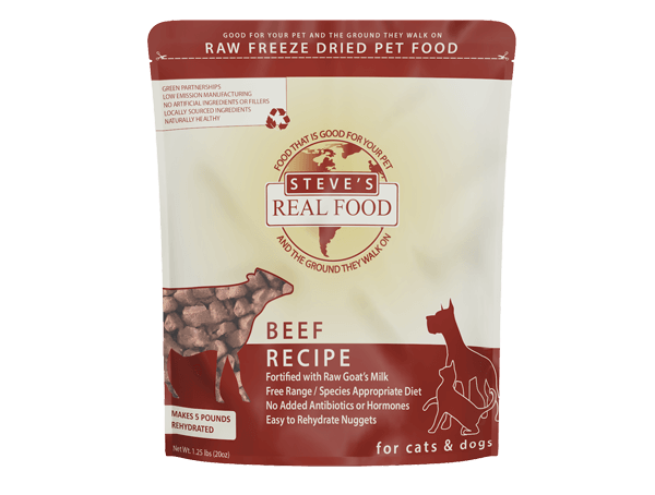 Steve's Real Food Freeze-Dried Beef Recipe Dog Food, 20-oz Bag