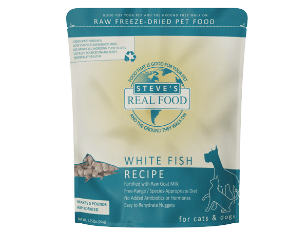 Steve's Real Food Freeze-Dried Whitefish Recipe Dog Food Topper, 20-oz Bag