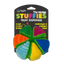 Colorful dog toy with 'Spunky Pup' branding on a white background