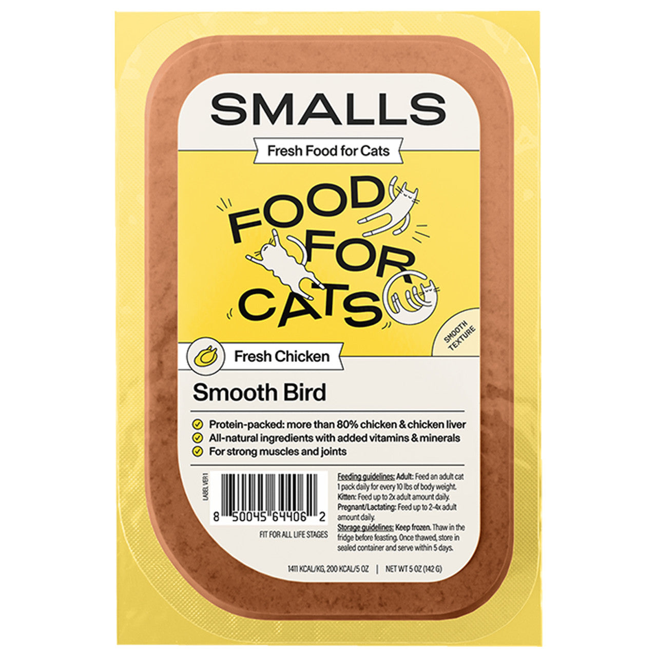 Smalls Smooth Bird - Chicken Recipe, Frozen Gently Cooked Cat Food