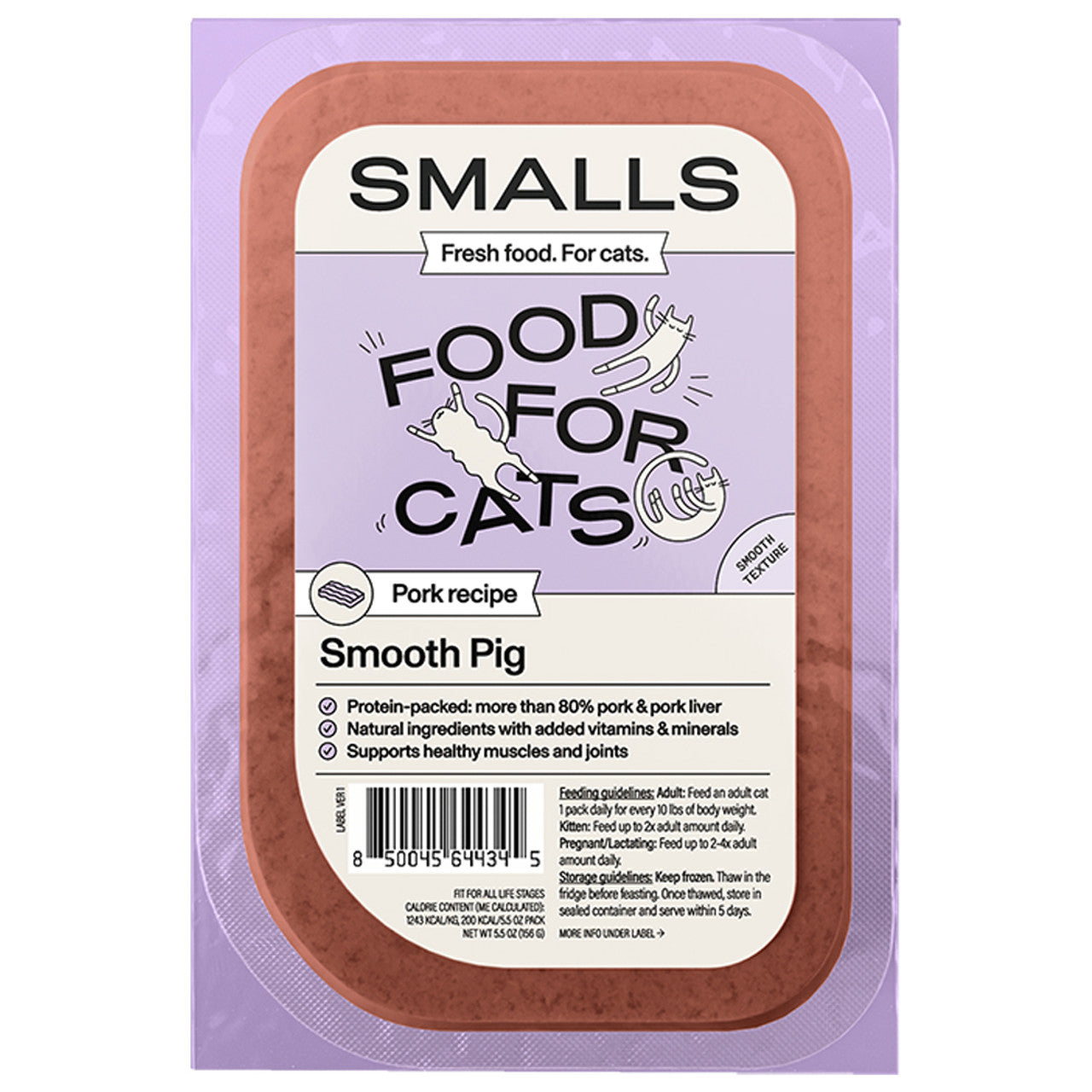 Smalls Smooth Pig - Pork Recipe, Frozen Gently Cooked Cat Food