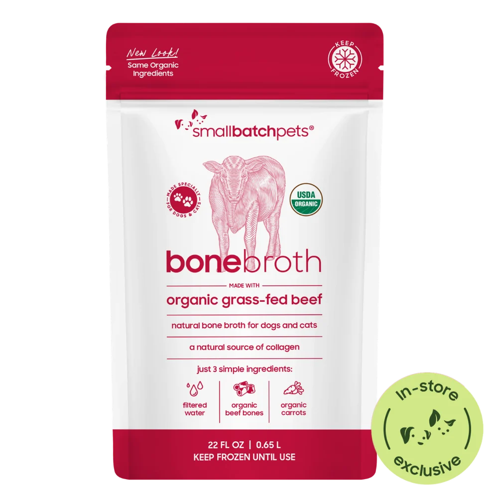 Smallbatch Organic Beef Bone Broth, Frozen Meal Topper, 22-oz Pouch