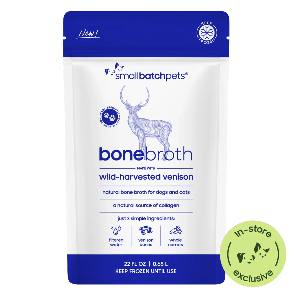 Smallbatch Organic Venison Bone Broth, Frozen Meal Topper, 22-oz Pouch
