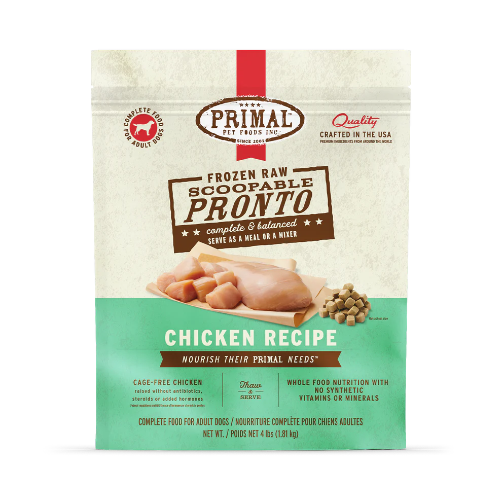 Primal Frozen Raw Pronto Chicken Dog Food, 4-lb Bag