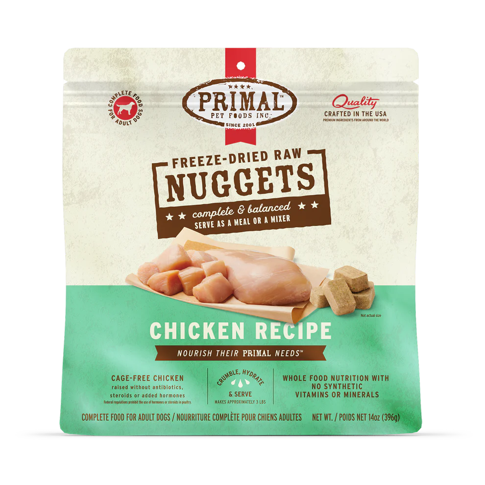 Primal Freeze-Dried Raw Nuggets Chicken Dog Food