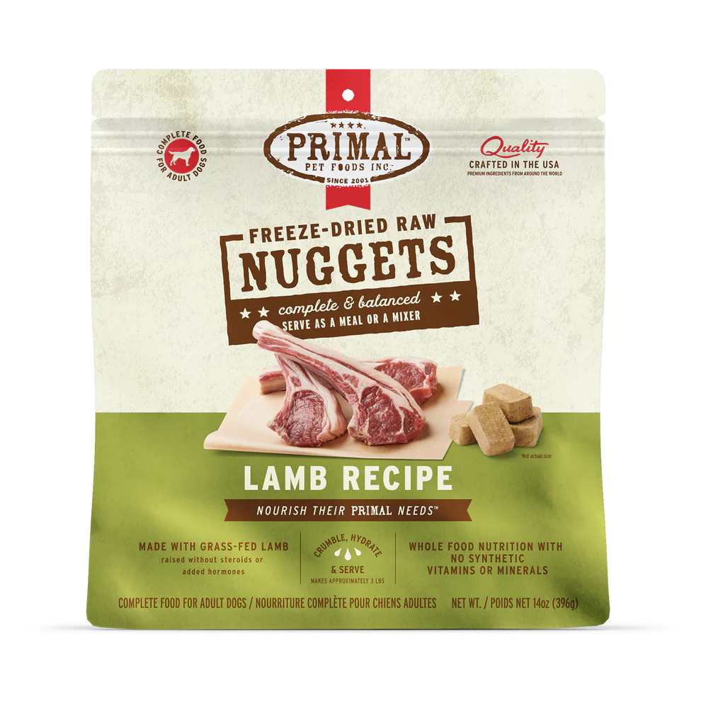 Primal Freeze-Dried Raw Nuggets Lamb Dog Food