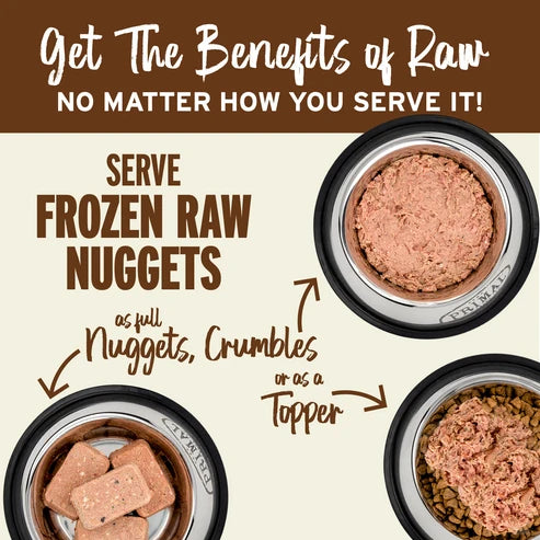 Primal Frozen Raw Turkey & Salmon Dog Food, 3-lb Bag Nuggets