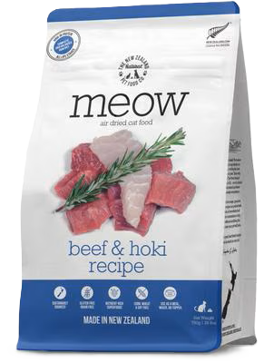 The New Zealand Natural Pet Food Co Meow Beef & Hoki Recipe, Air-Dried Cat Food, 26.5-oz Bag