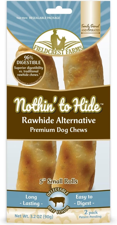 Fieldcrest Farms Nothin To Hide 5-Inch Small Beef Roll, Dog Chew