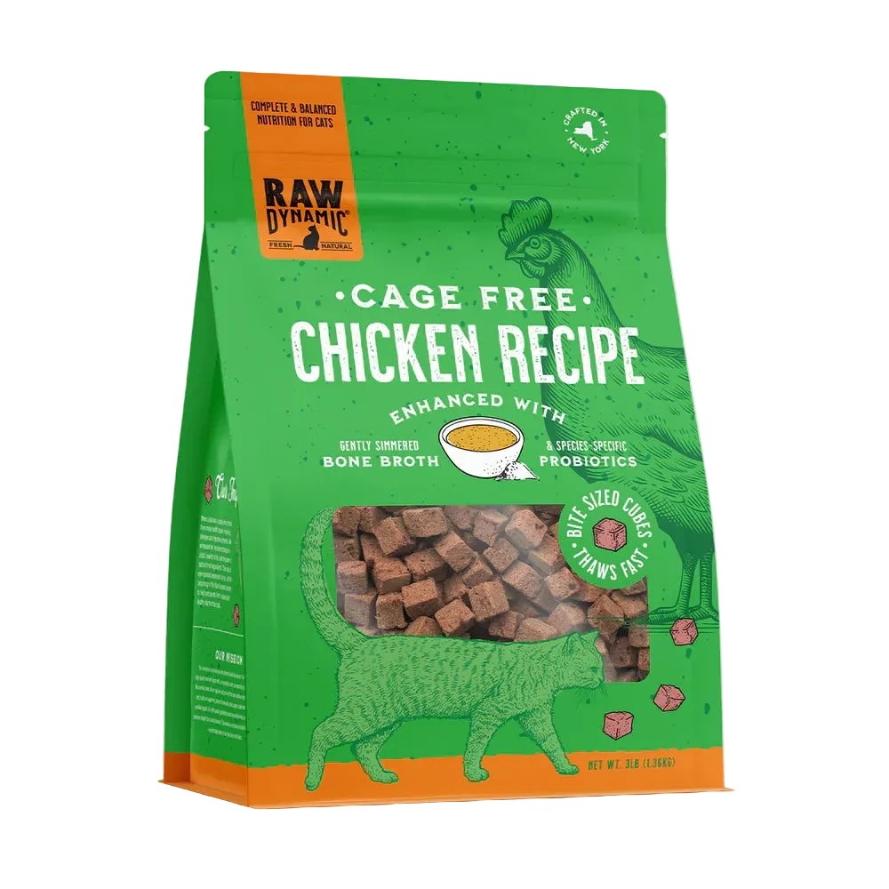 Raw Dynamic Frozen Raw Chicken Formula For Cats, Frozen Cat Food, 3-lb Bag