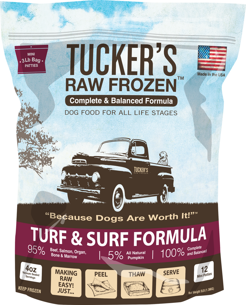 Tucker's Turf & Surf Diet, Frozen Raw Dog Food