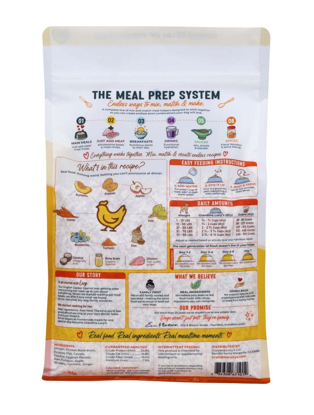Grandma Lucy's Meal Prep Fresh 2.0 Chicken, Freeze-Dried Dog Food, 3-lb Bag