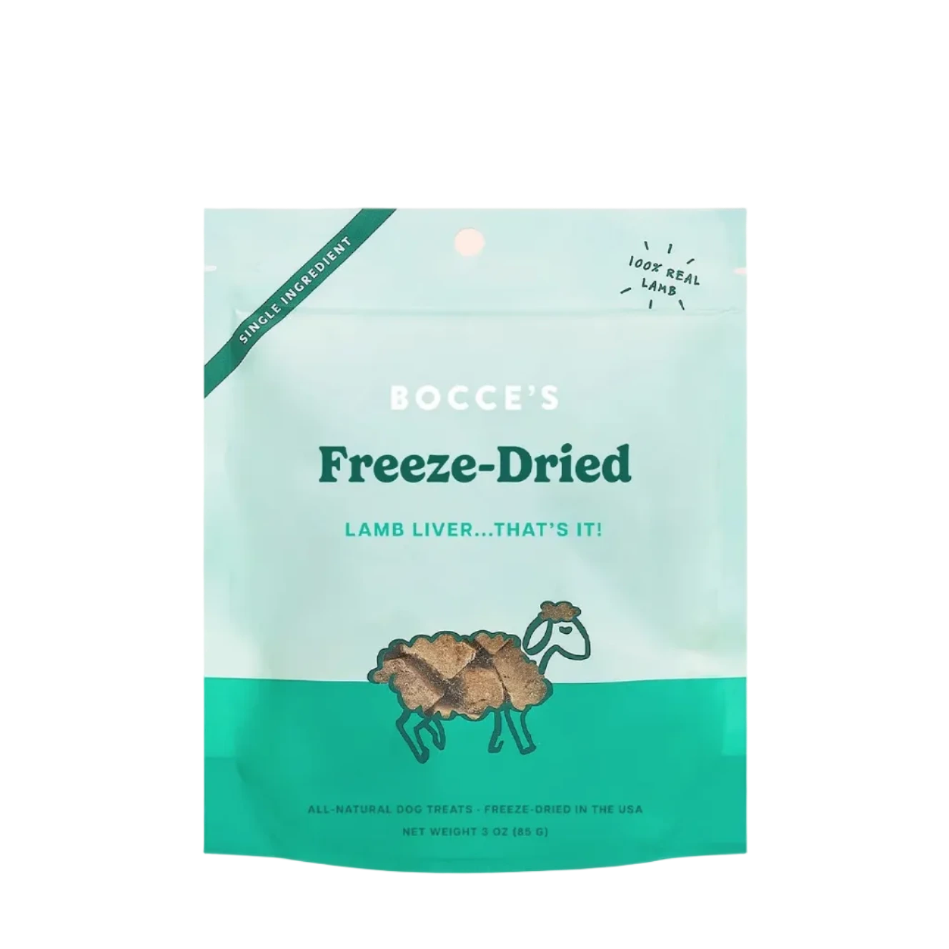 Bocce's Bakery Lamb Liver Freeze-Dried, Dog Treats, 3-oz Bag