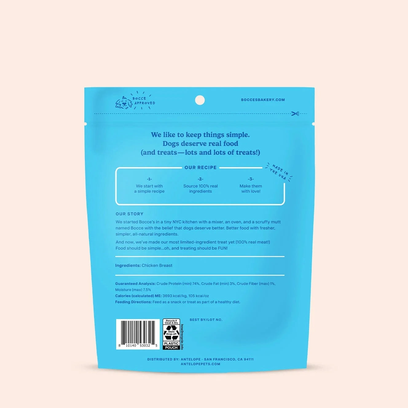 Bocce's Bakery Popcorn Chicken Freeze-Dried, Dog Treats, 3-oz Bag