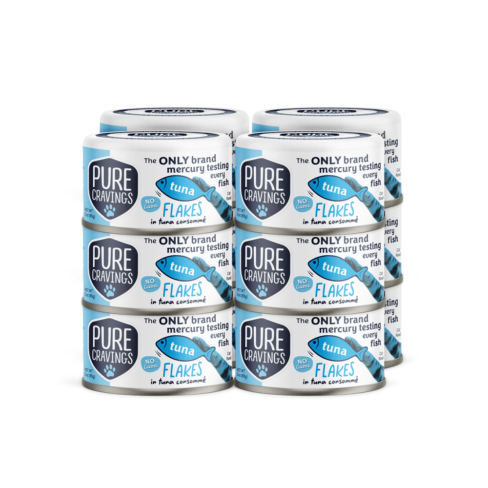 Pure Cravings Tuna Flakes in Tuna Consommé, Wet Cat Food, 3-oz Case of 12