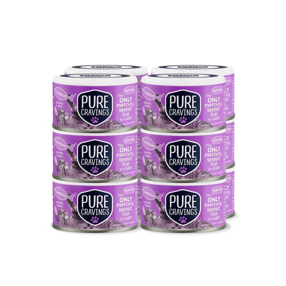 Pure Cravings Wild Sardines Cutlets in Gravy, Wet Cat Food, 3-oz Case of 12
