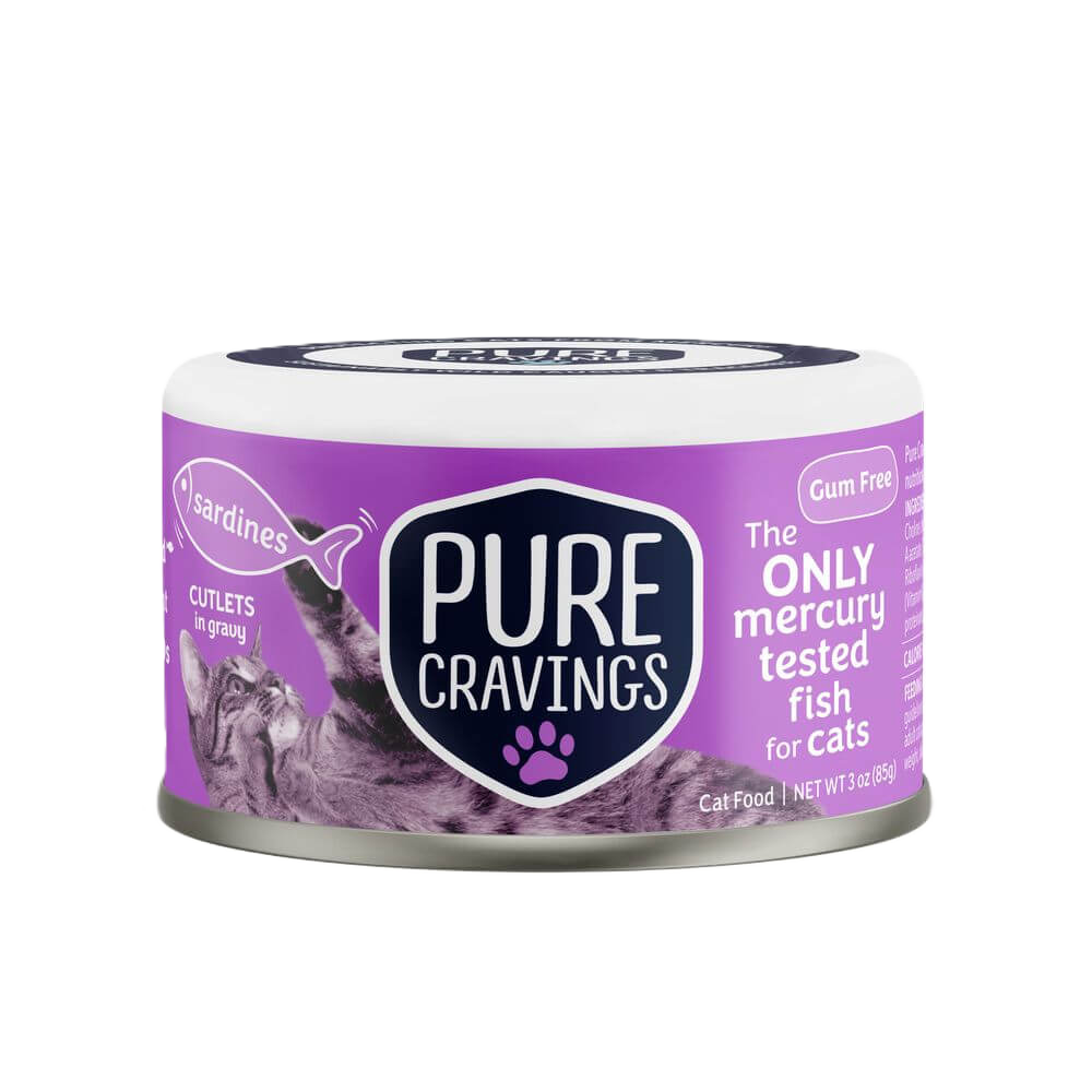 Pure Cravings Wild Sardines Cutlets in Gravy, Wet Cat Food, 3-oz Case of 12