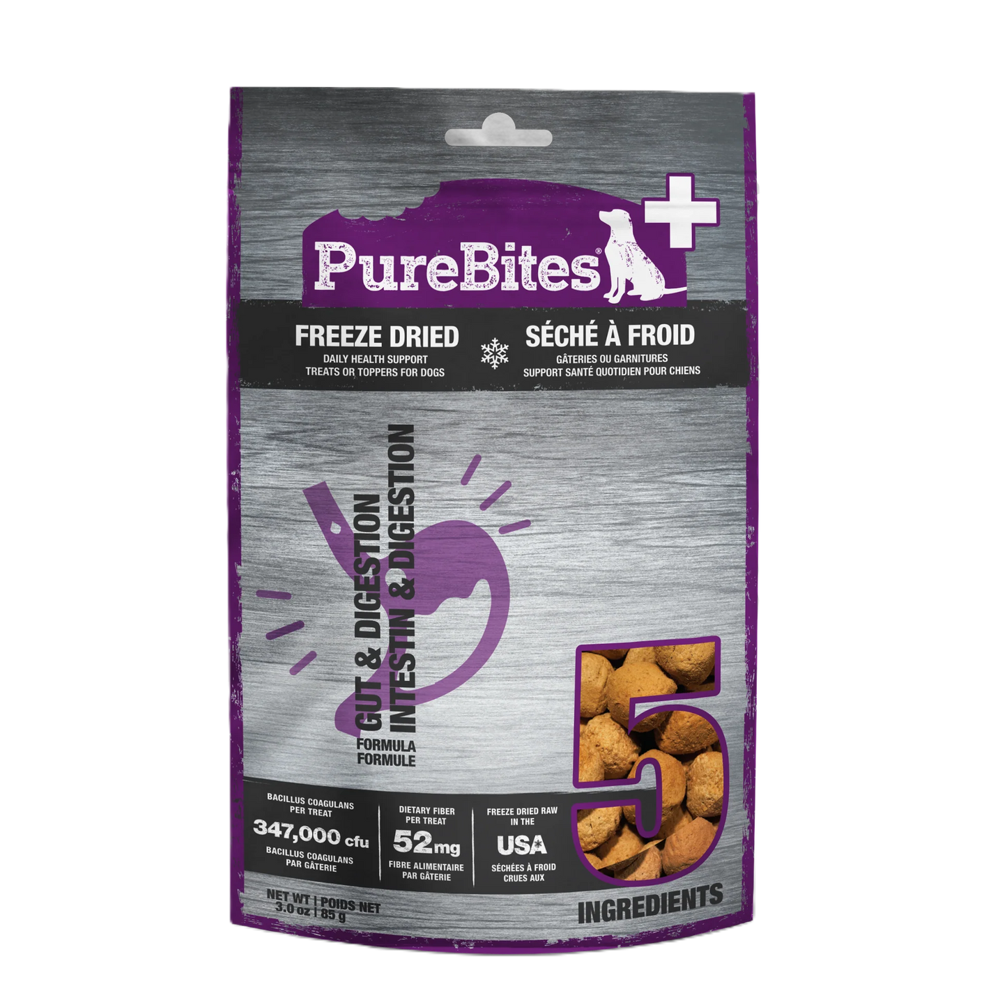 PureBites Digestion, Freeze Dried Dog Treats, 3-oz Bag