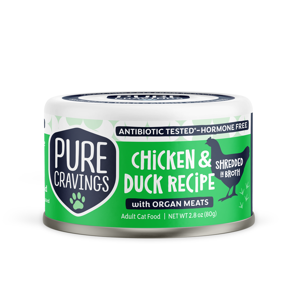 Pure Cravings Chicken & Duck Recipe Shredded in Broth, Wet Cat Food, 3-oz Case of 12