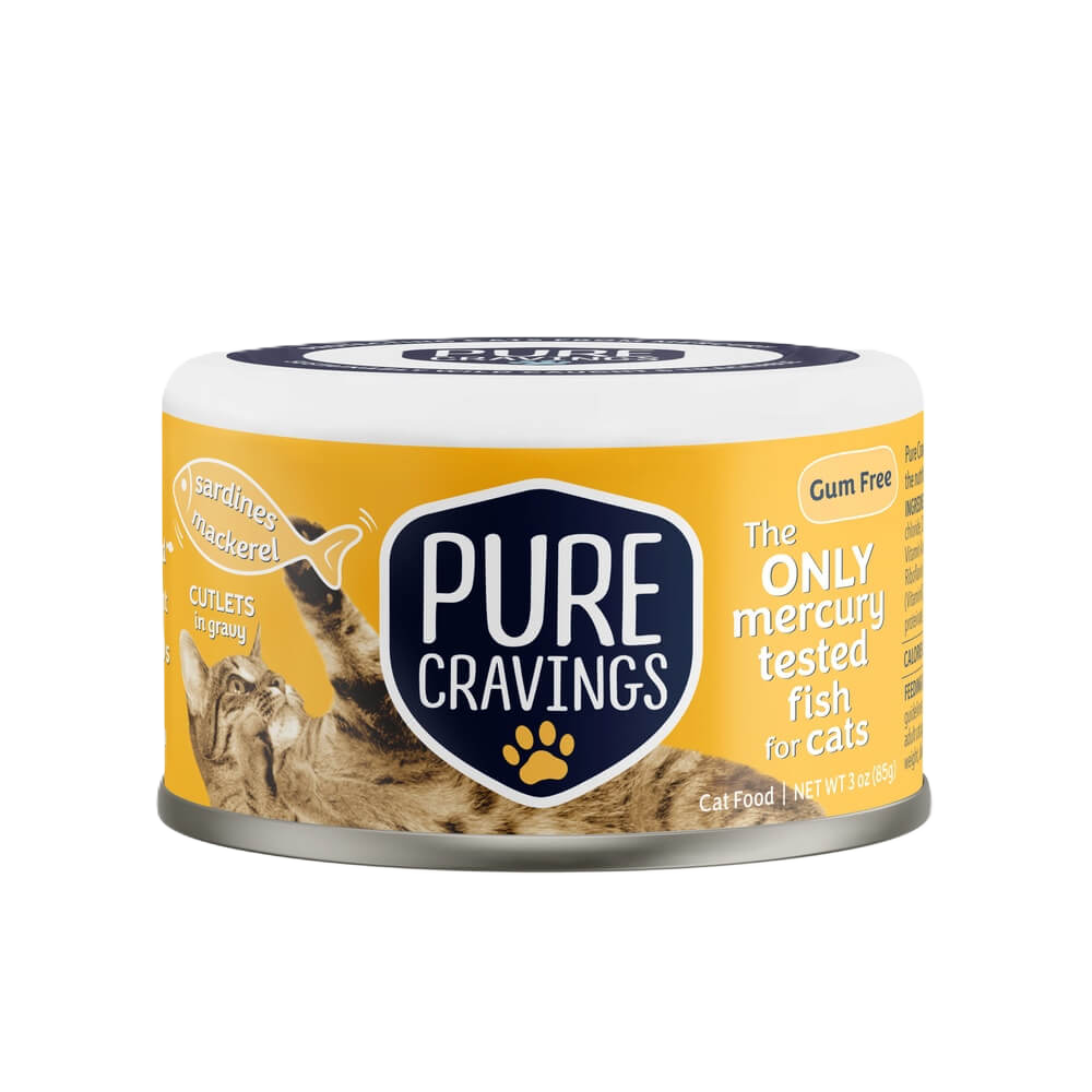 Pure Cravings Wild Sardines & Mackerel Cutlets in Gravy, Wet Cat Food, 3-oz Case of 12