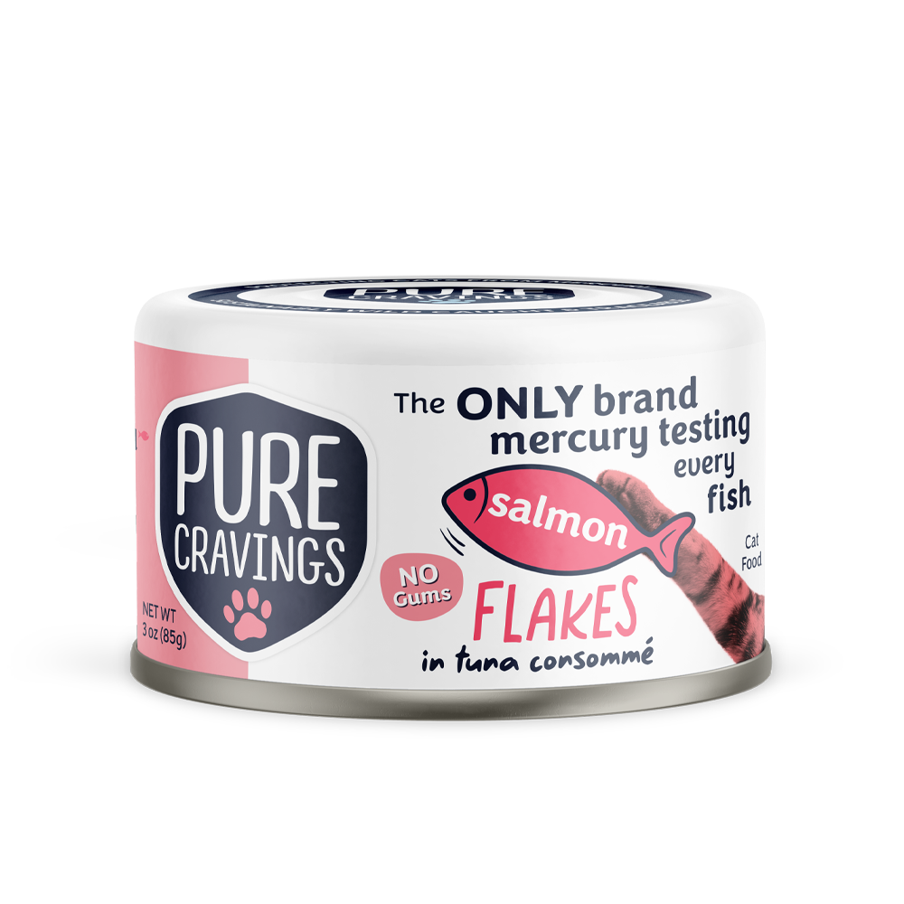 Pure Cravings Salmon Flakes in Tuna Consommé, Wet Cat Food, 3-oz Case of 12