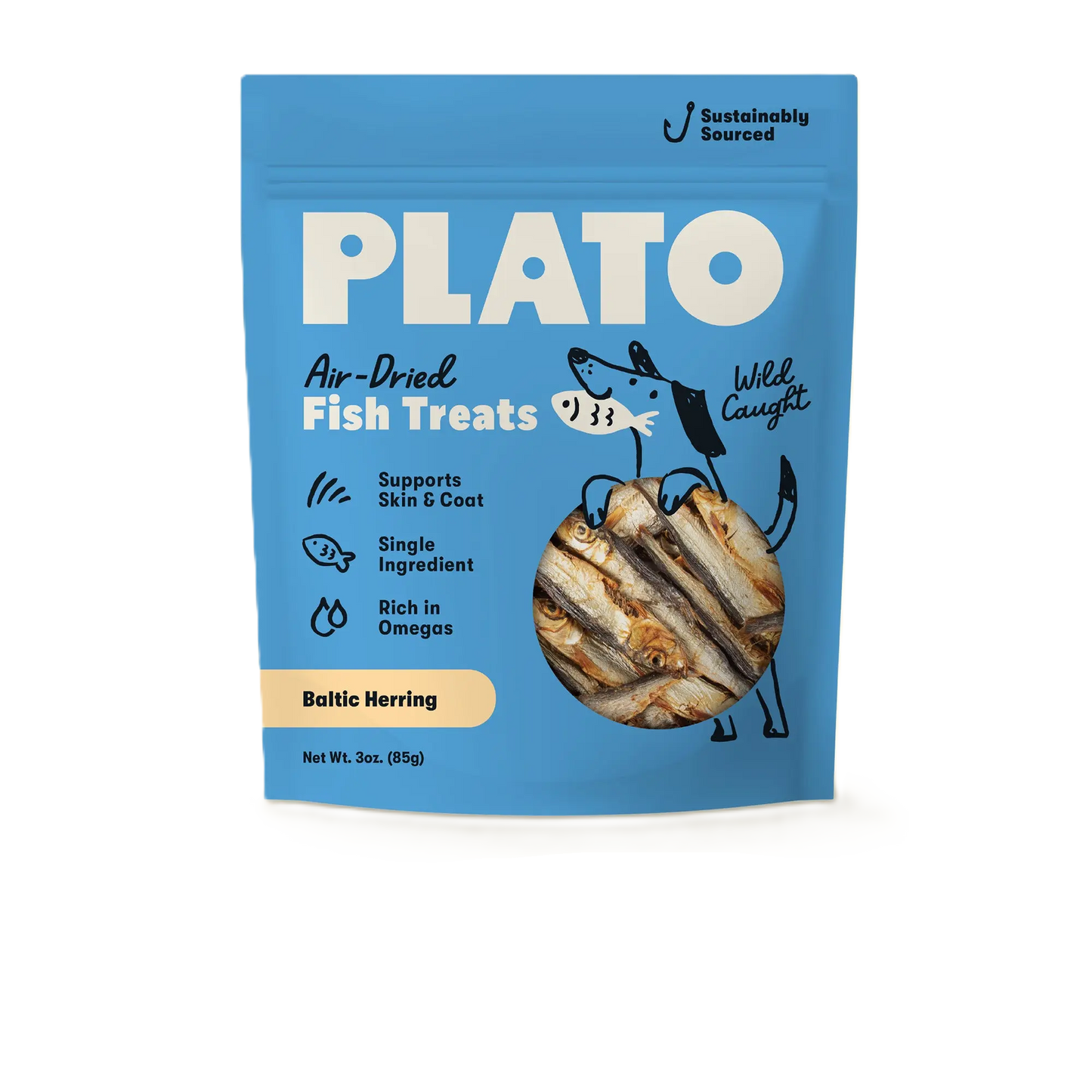 Plato Wild Caught Baltic Herring, Dog Treat