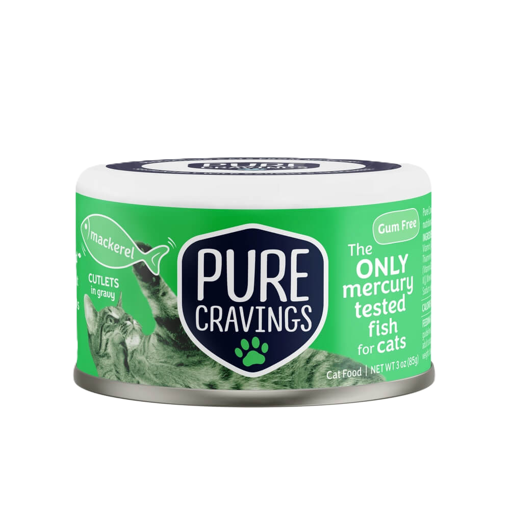 Pure Cravings Wild Mackerel Cutlets in Gravy, Wet Cat Food, 3-oz Case of 12